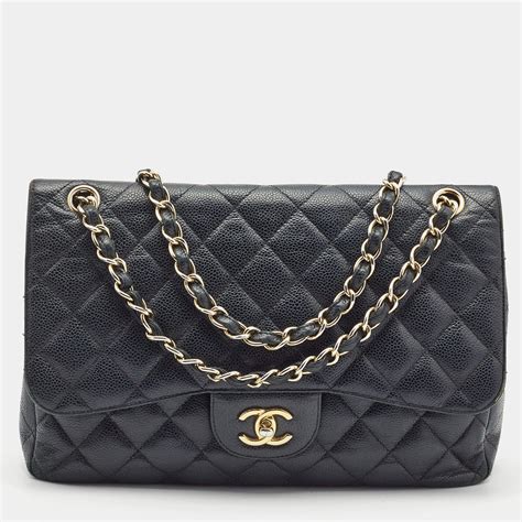 chanel caviar-leather quilted double-flap|buy Chanel classic flap bag.